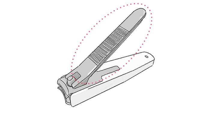 爪切りの上と下＆ニッパーの向き