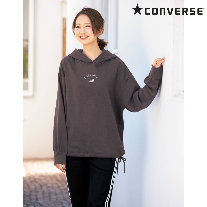 ＜CONVERSE＞裏毛ドロストヘムプルパーカー