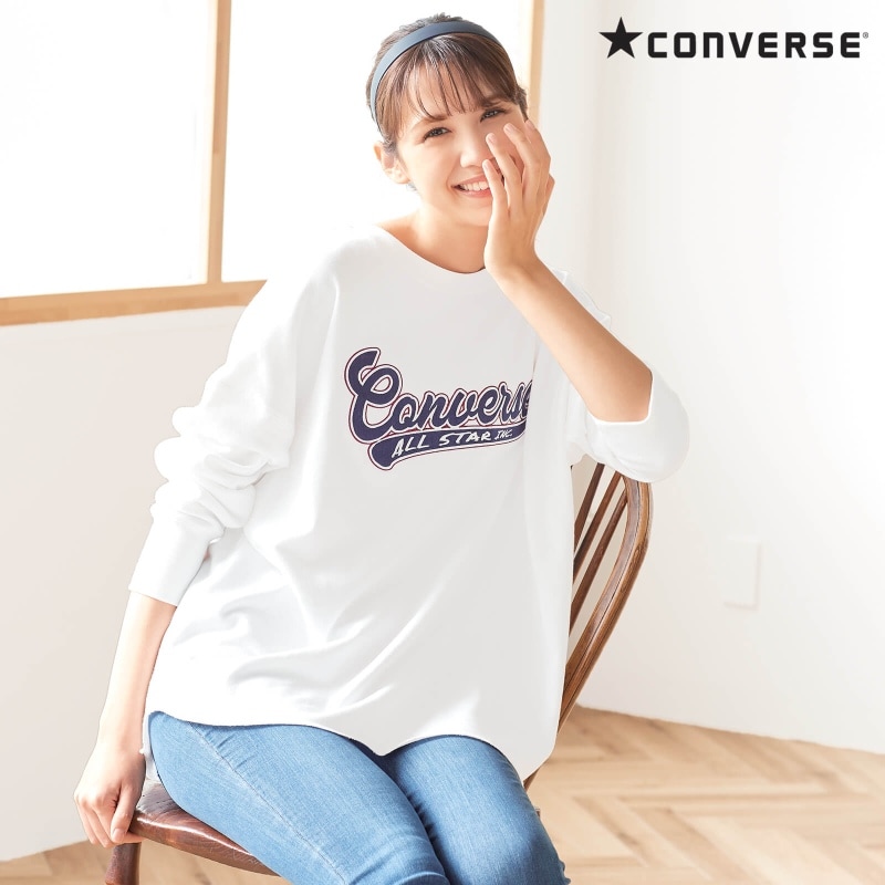 ＜CONVERSE＞裏毛裾ラウンドスウェット