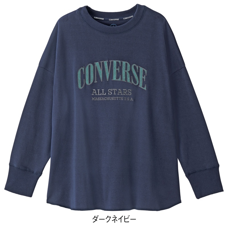 ＜CONVERSE＞裏毛アップリケ裾ラウンドスウェット