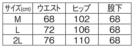 ＜CONVERSE＞ナイロンタスラン裏地カットメッシュパンツのサイズ表