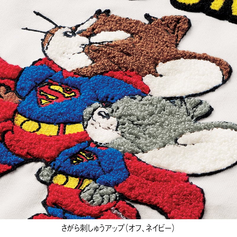 ＜TOM and JERRY マッシュアップ＞さがら刺繍Tシャツ