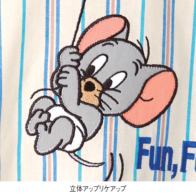 ＜TOM and JERRY＞メッシュポケット付きストライプ柄エプロン