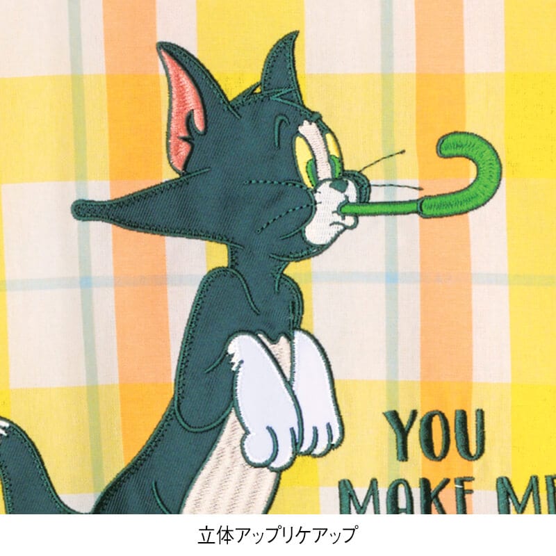 ＜TOM and JERRY＞縦切替チェック柄エプロン